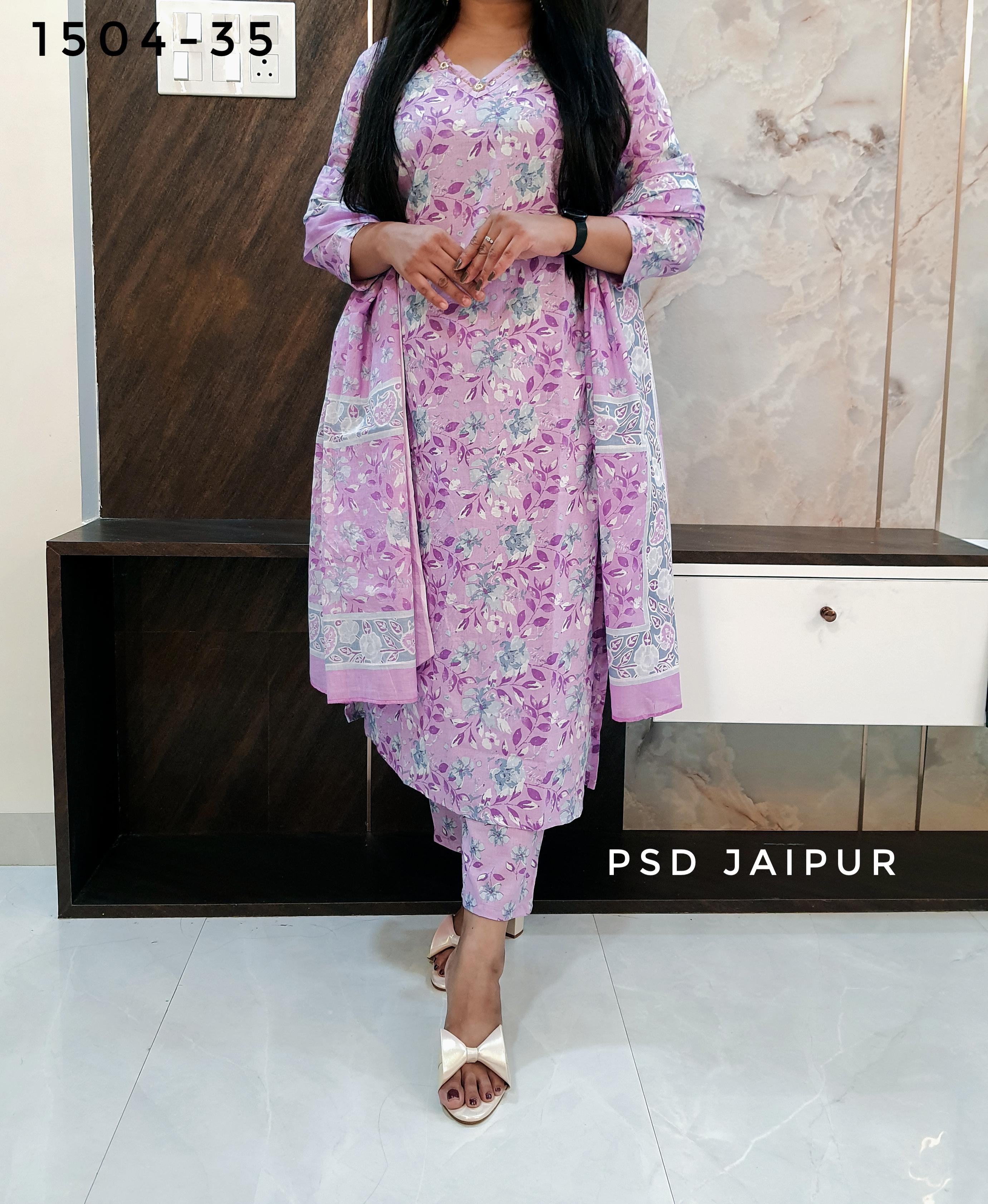 Purple Pure Cotton Suit