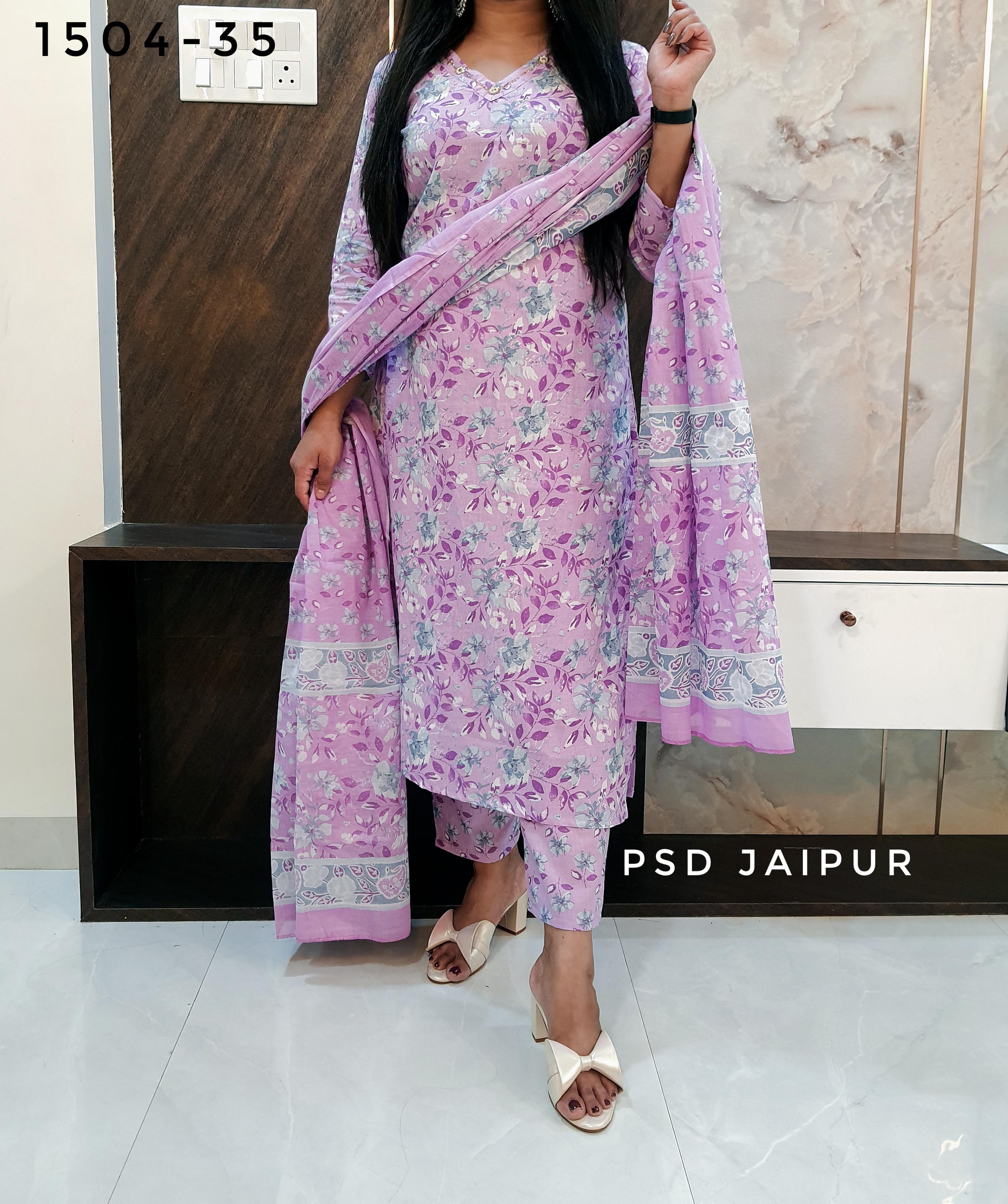 Purple Pure Cotton Suit
