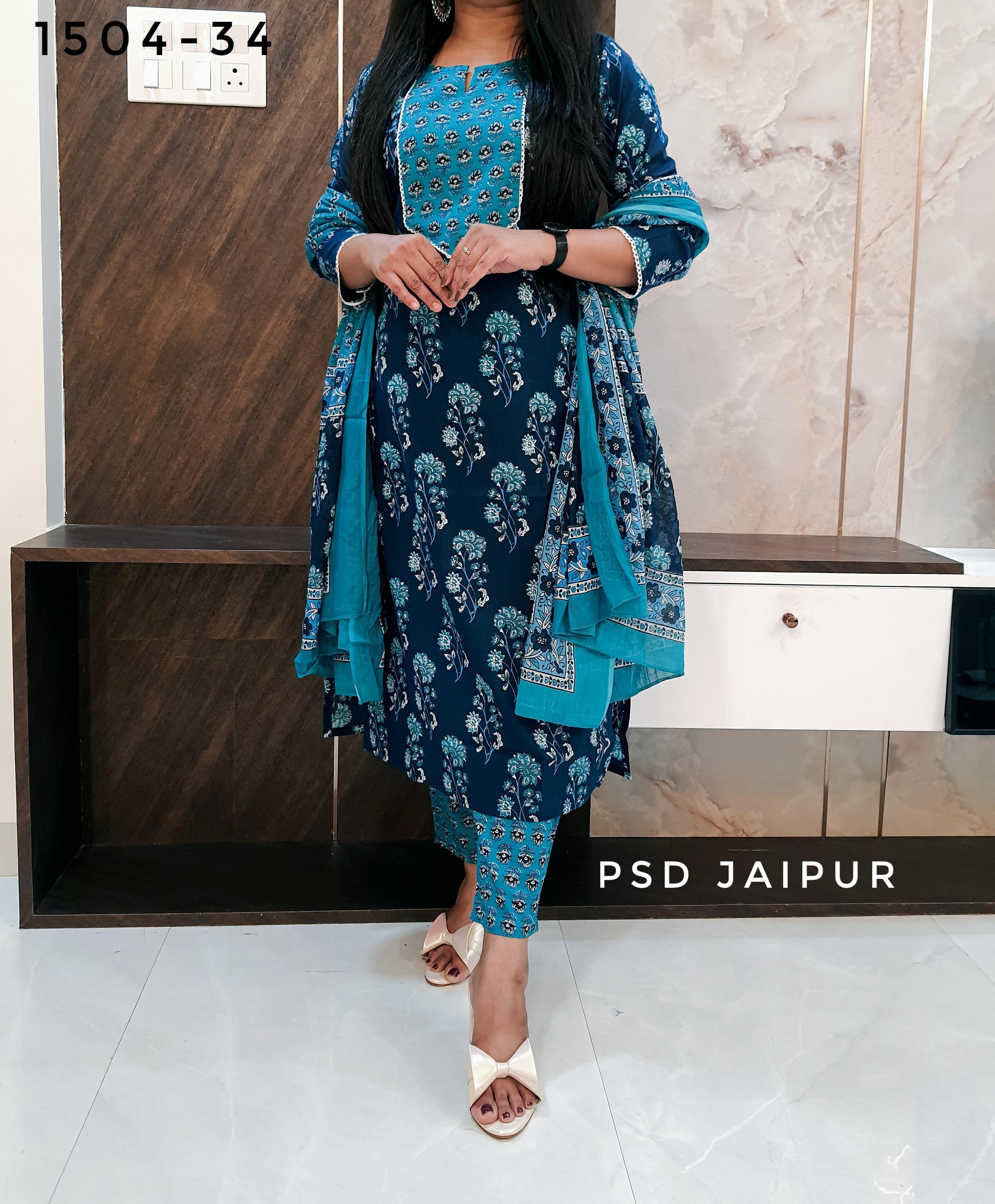 Blue Pure Cotton Suit