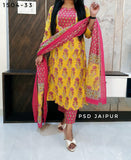 yellow Pure Cotton Suit