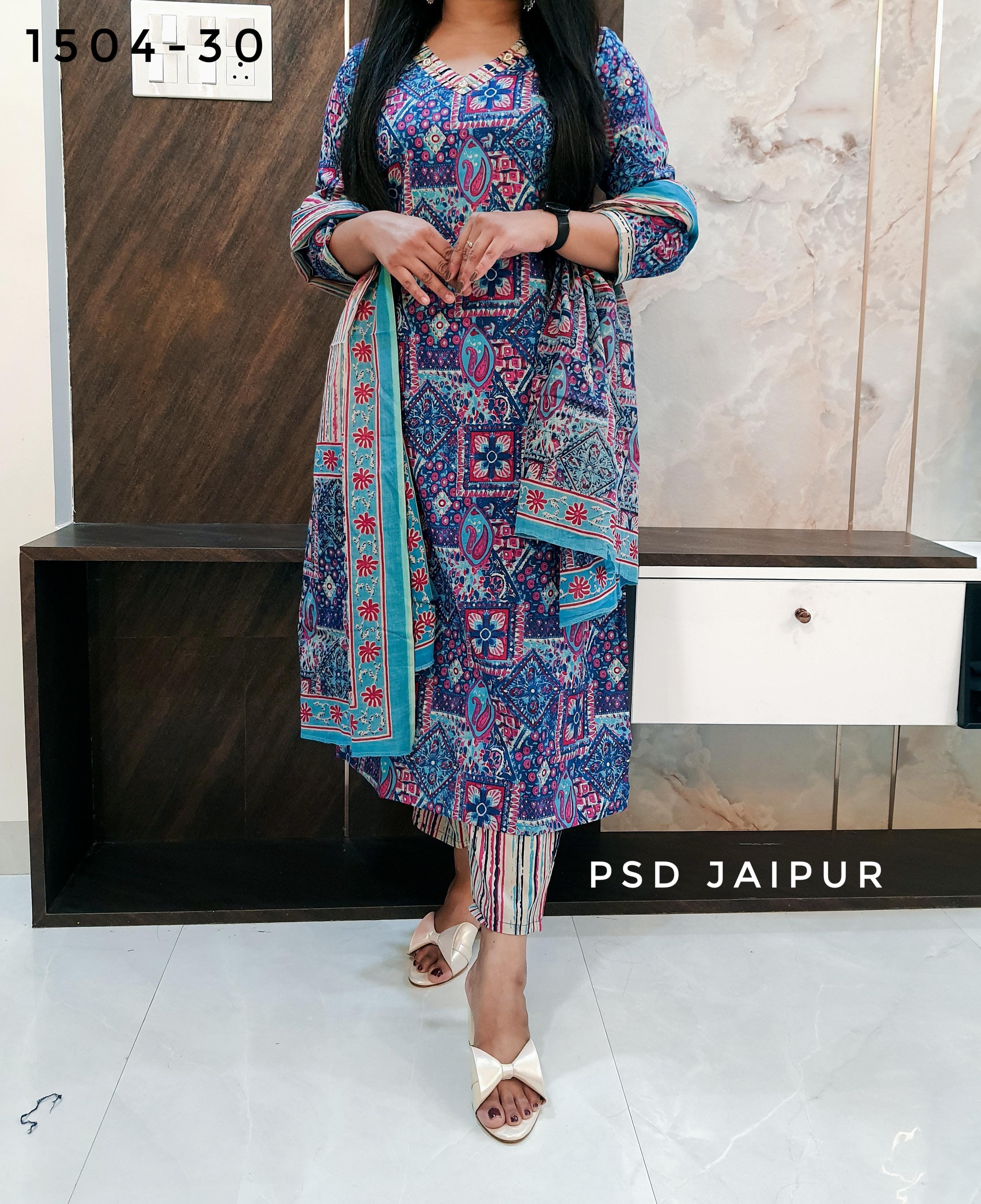 Blue Pure Cotton Suit