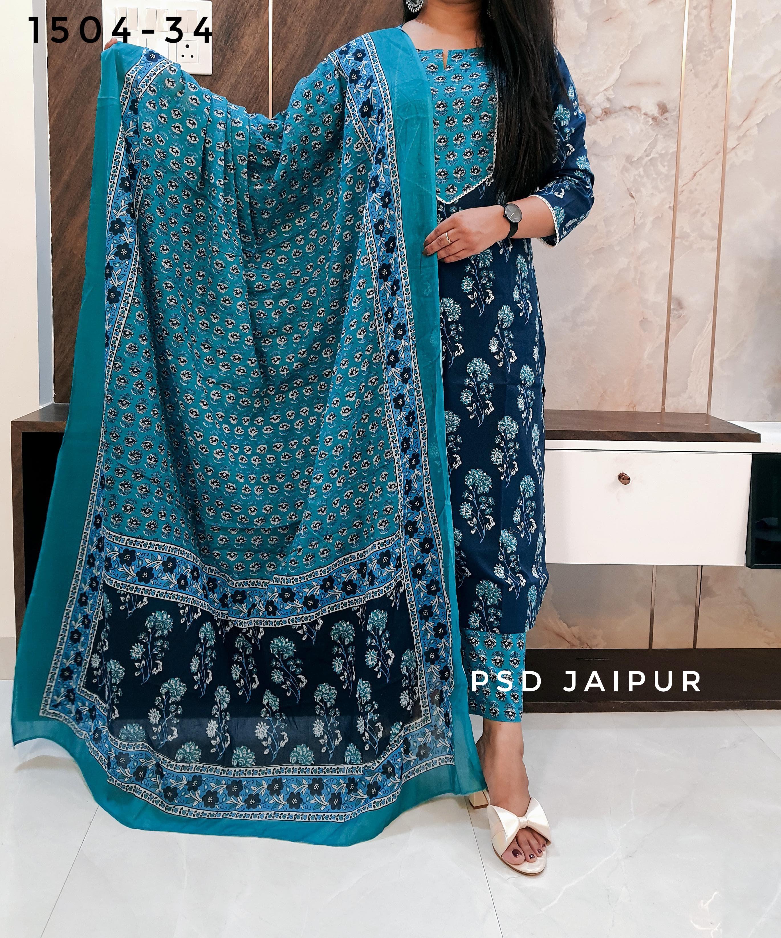 Blue Pure Cotton Suit