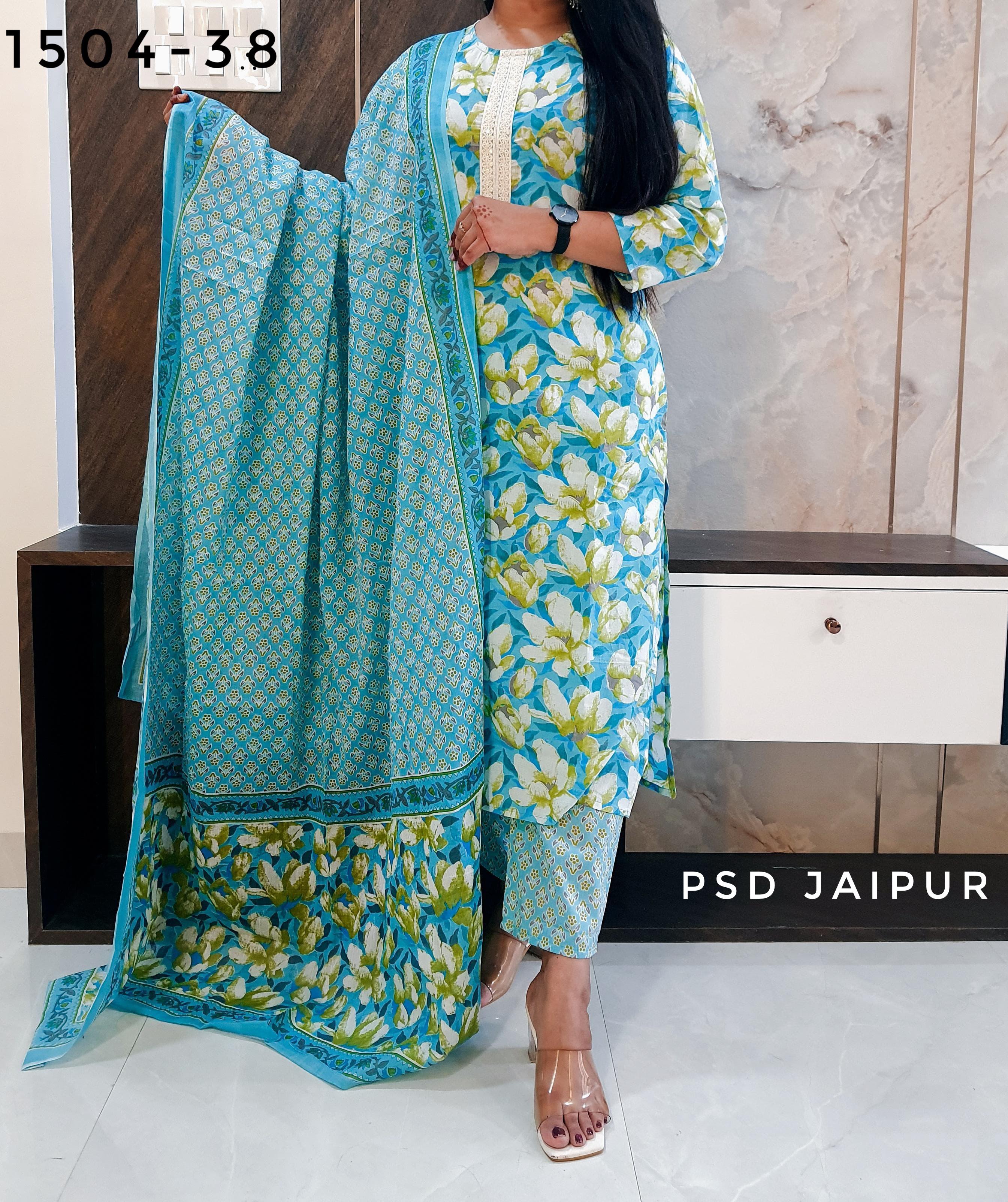 Sky Blue Pure Cotton Suit