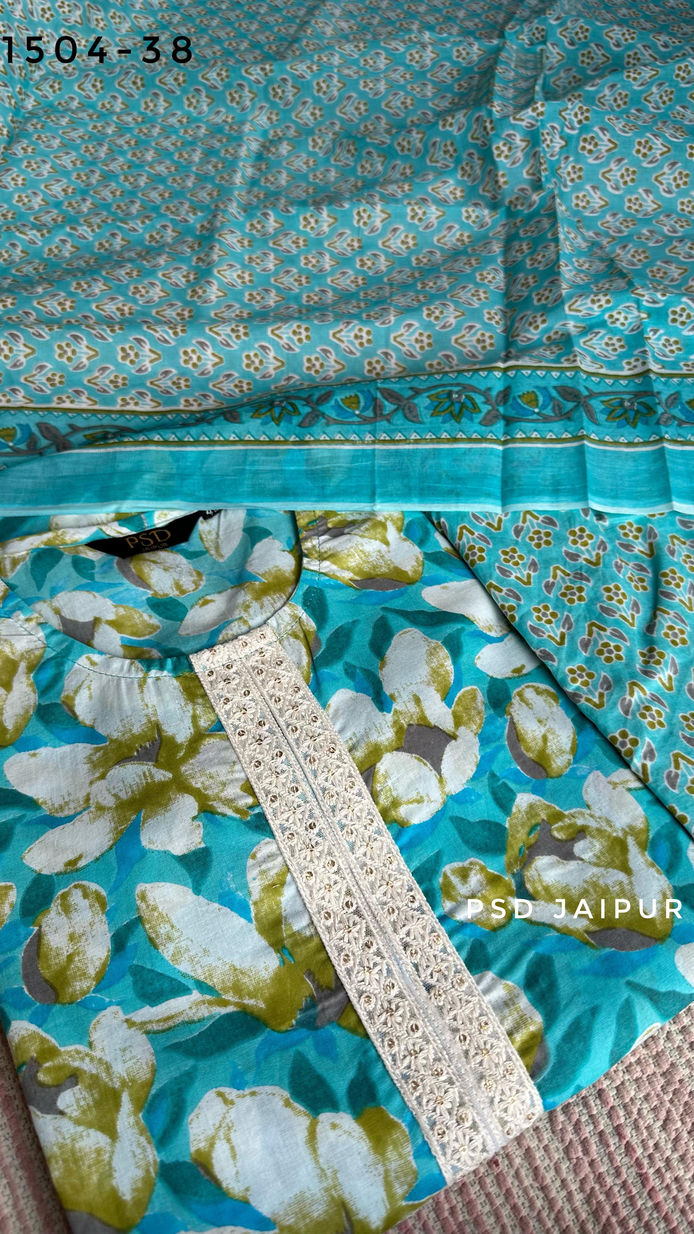 Sky Blue Pure Cotton Suit