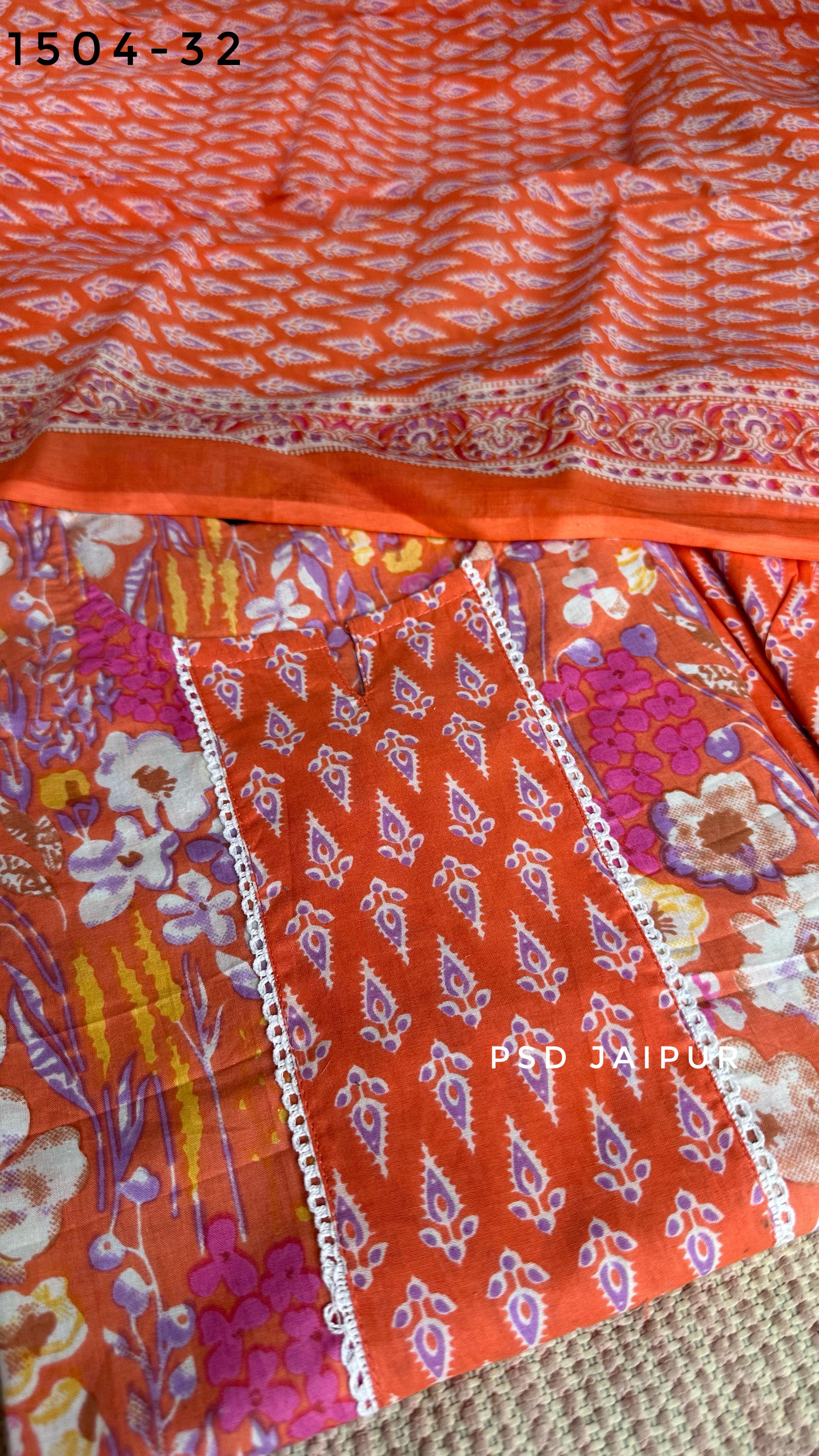 Peach Pure Cotton Suit
