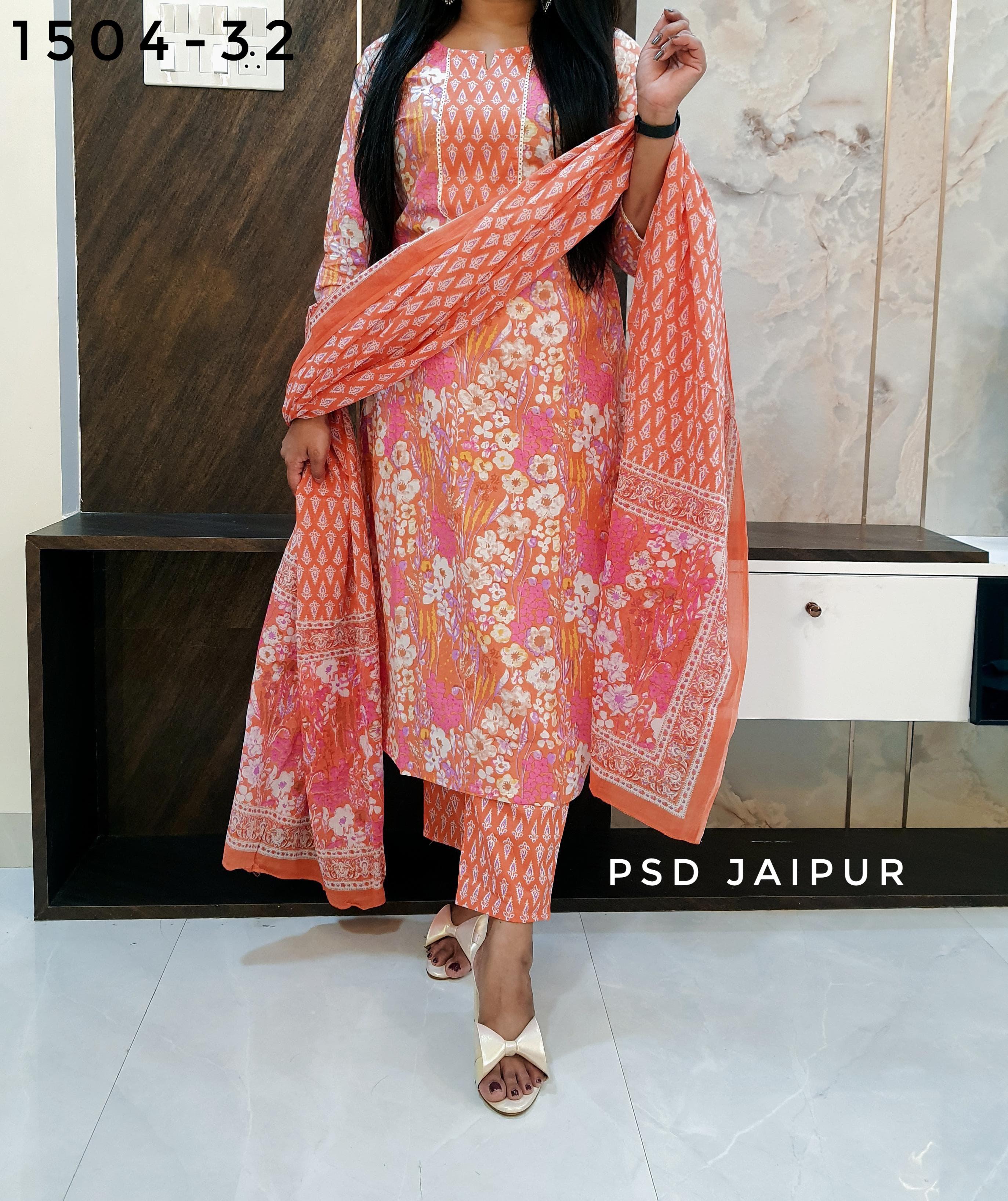 Peach Pure Cotton Suit