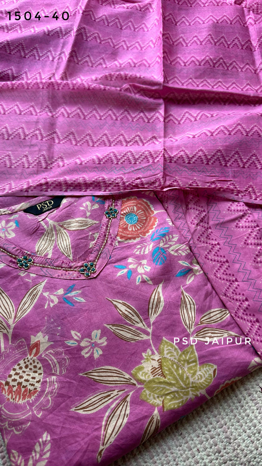 Pink Pure Cotton Suit