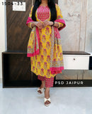 yellow Pure Cotton Suit