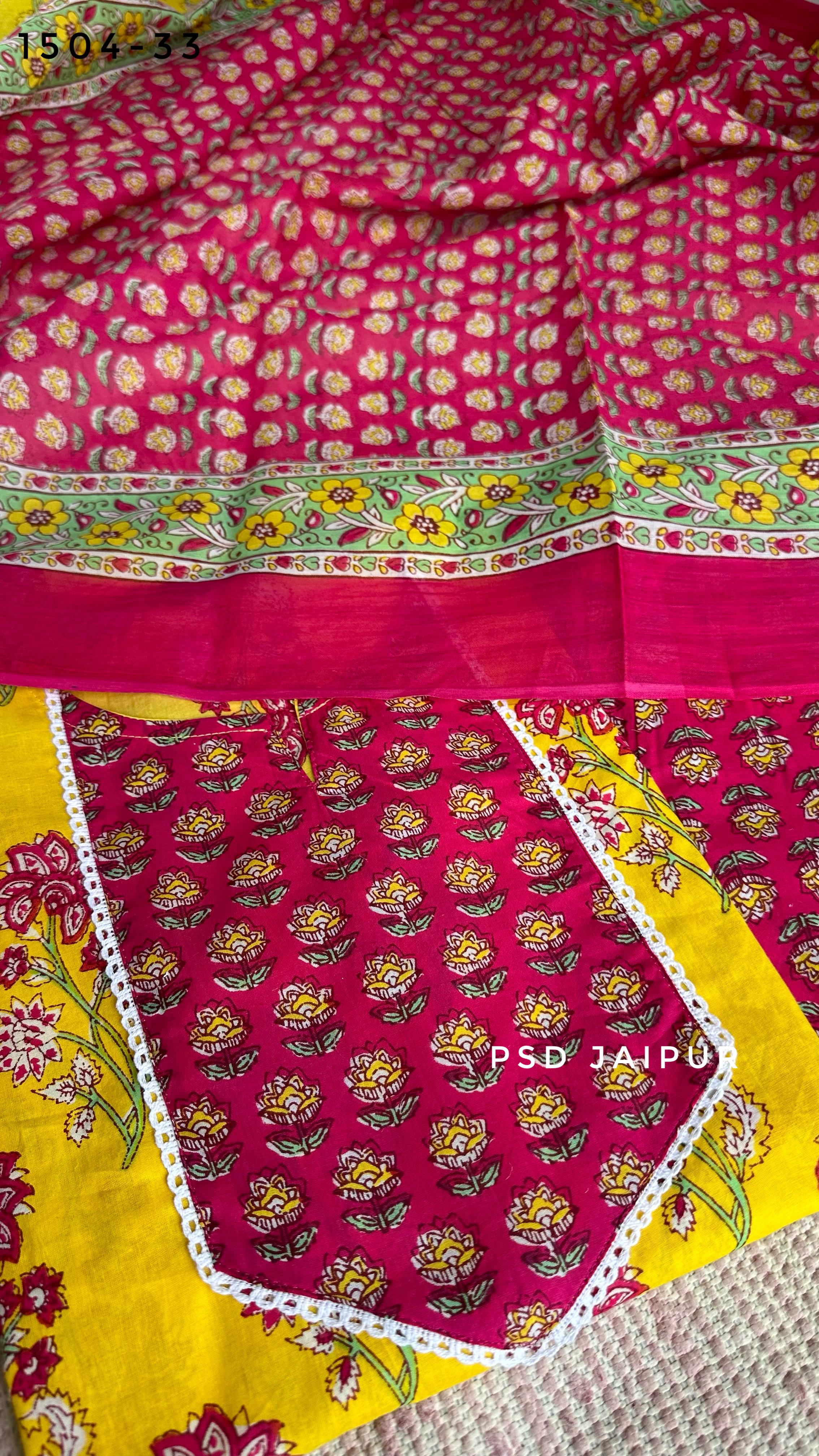 yellow Pure Cotton Suit