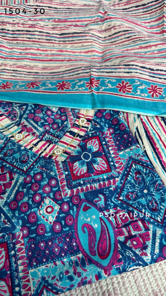 Blue Pure Cotton Suit
