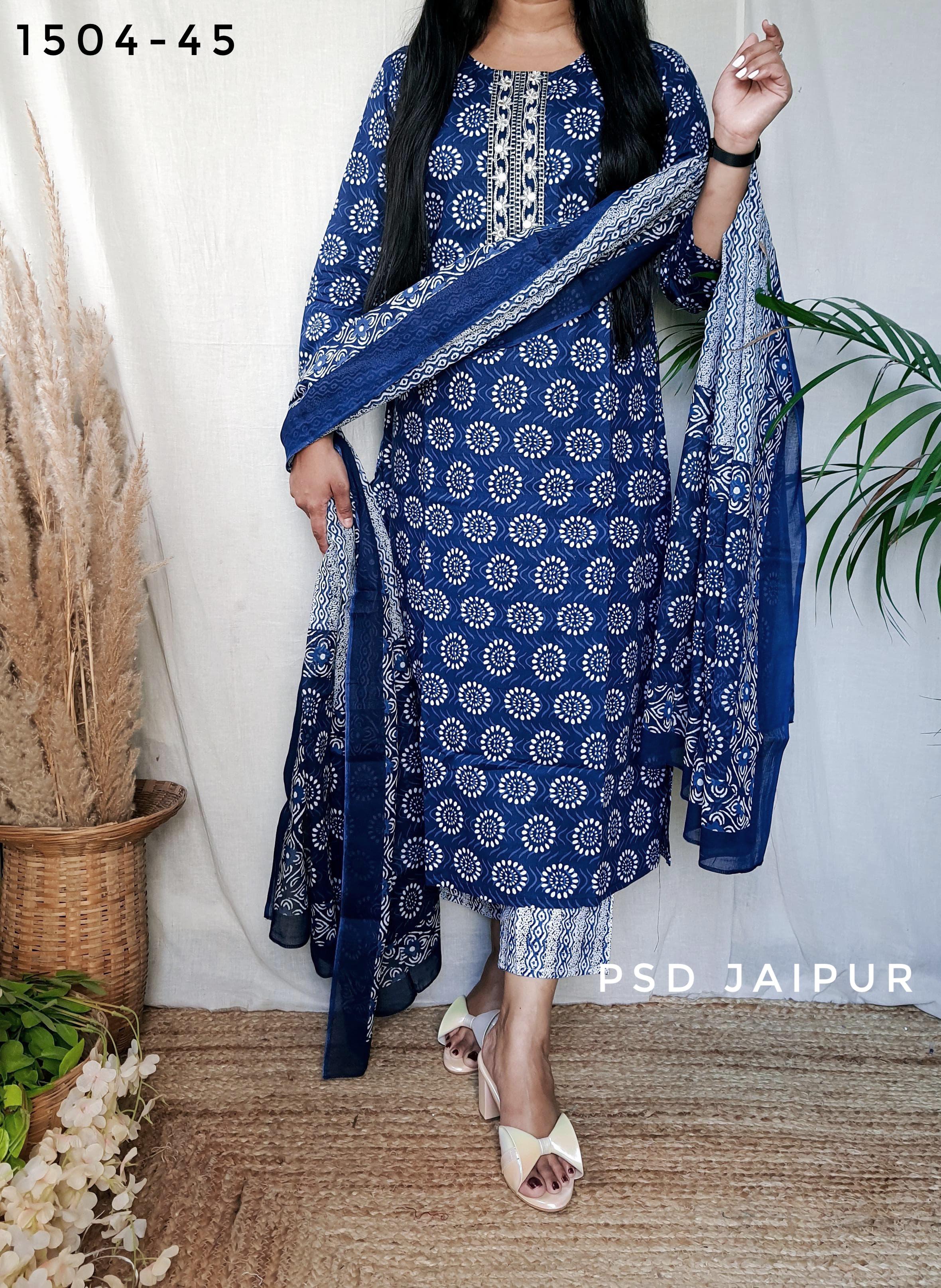 Blue Pure Cotton Suit