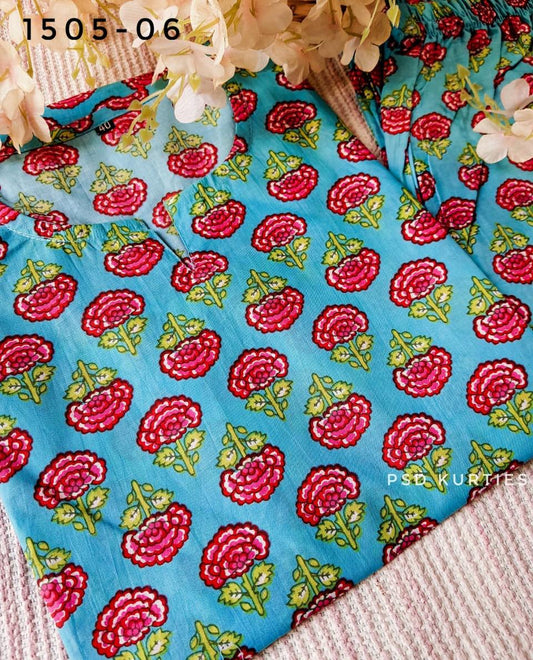 Sky Blue Cotton Co-ord set