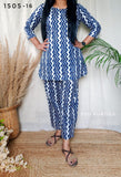 Blue zig Zag Cotton Co-ord set