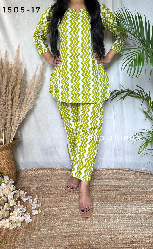 Green Cotton Co-ord set