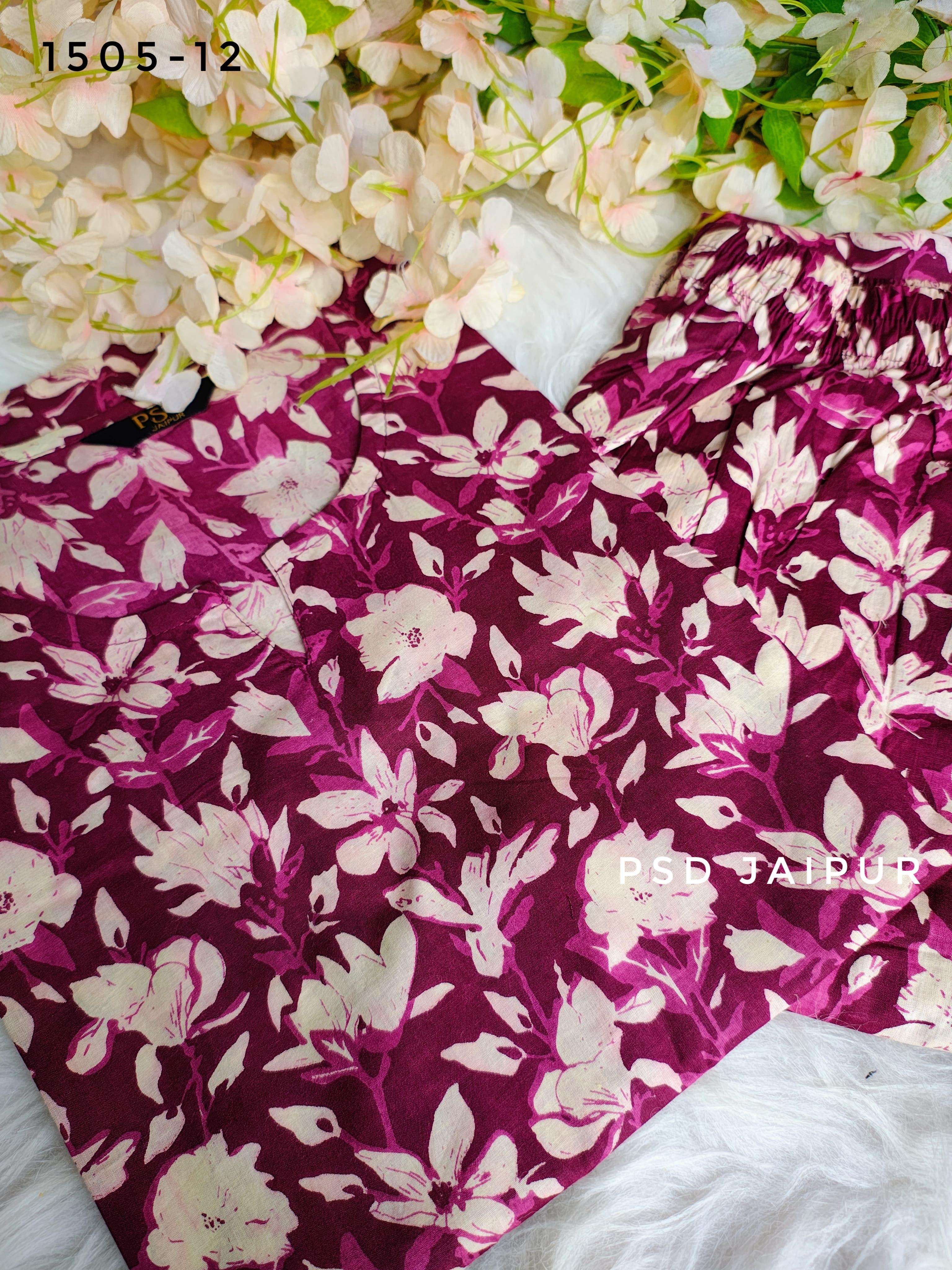 Pink Floral Cotton Co-ord set