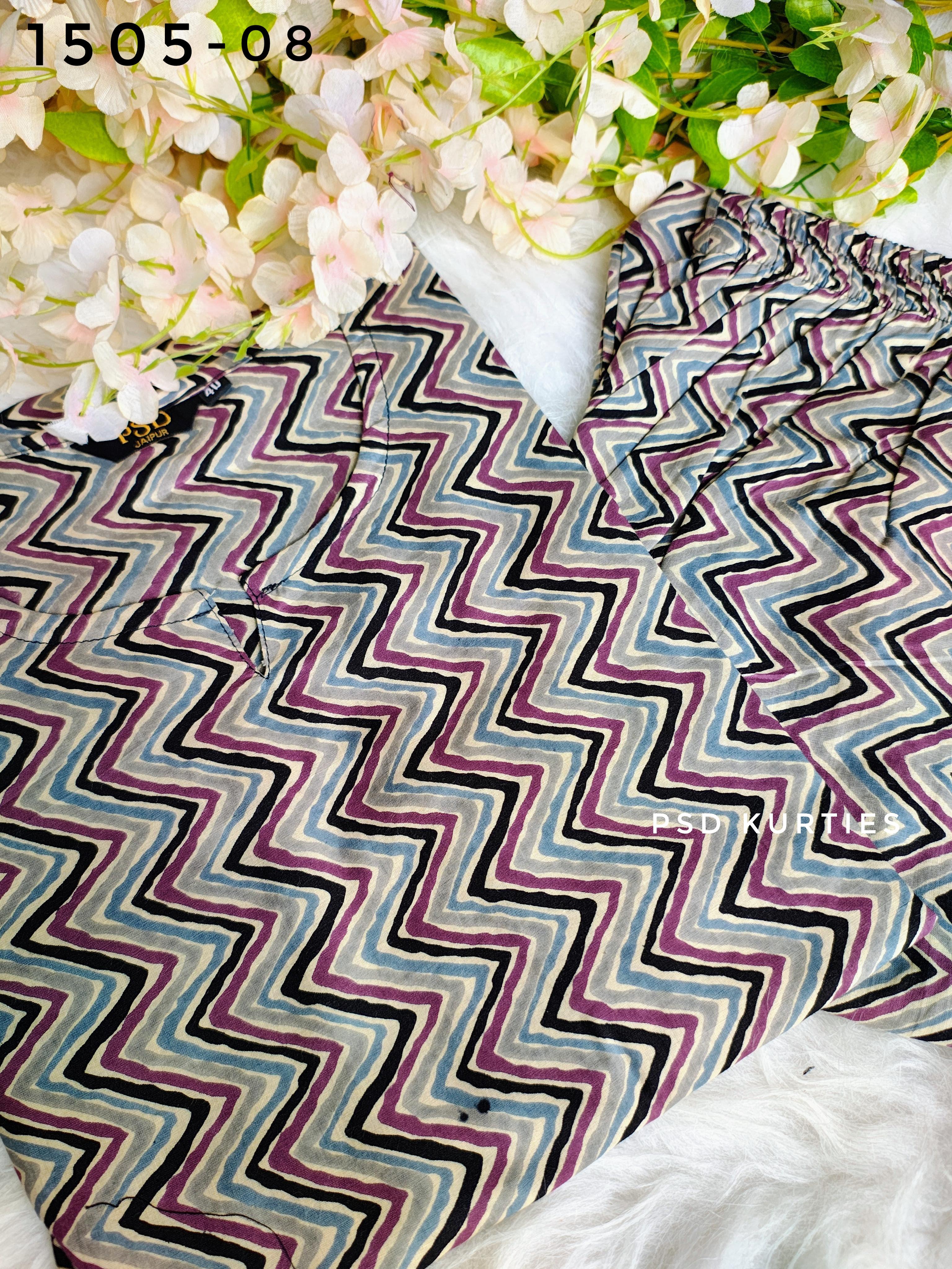 Gray Zig Zag Cotton Co-ord set