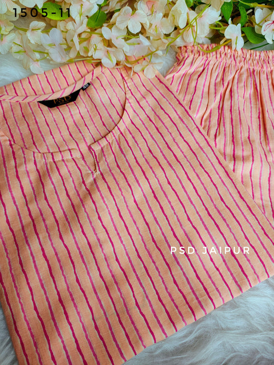Light Peach Cotton Co-ord set