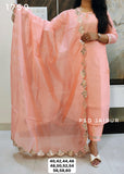 Peach Chanderi Suit