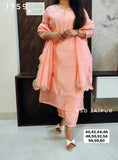 Peach Chanderi Suit
