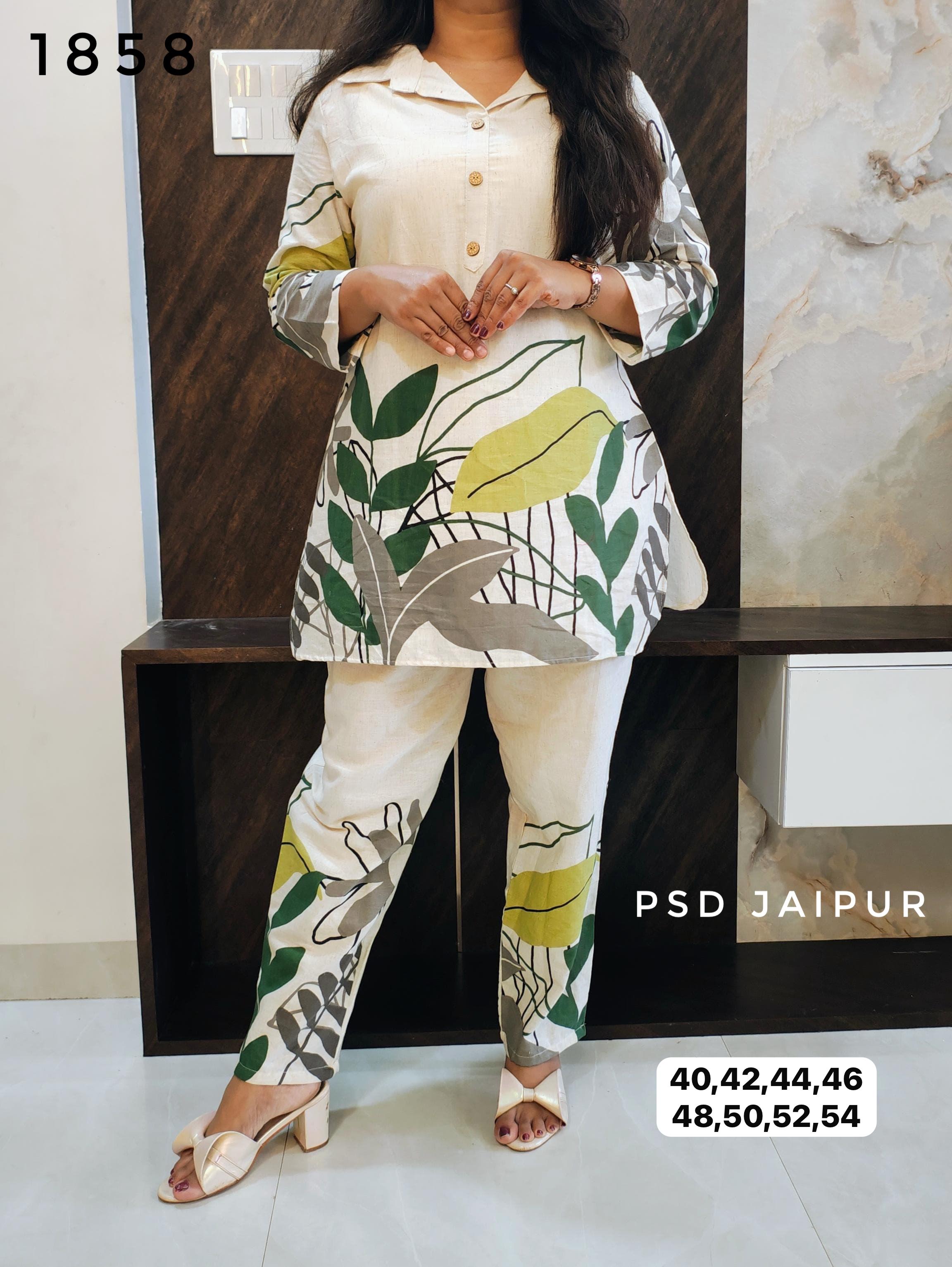 Cotton Flex Co-Ord Set-Green