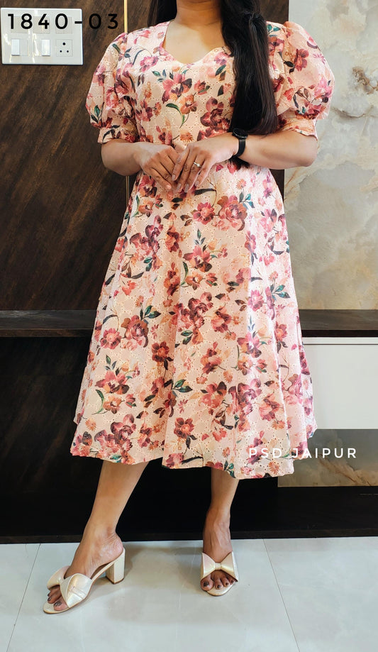 Peach Floral Hakoba Tunic