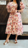 Peach Floral Hakoba Tunic