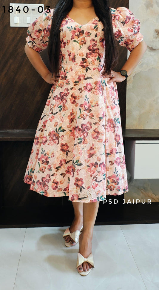 Peach Floral Hakoba Tunic