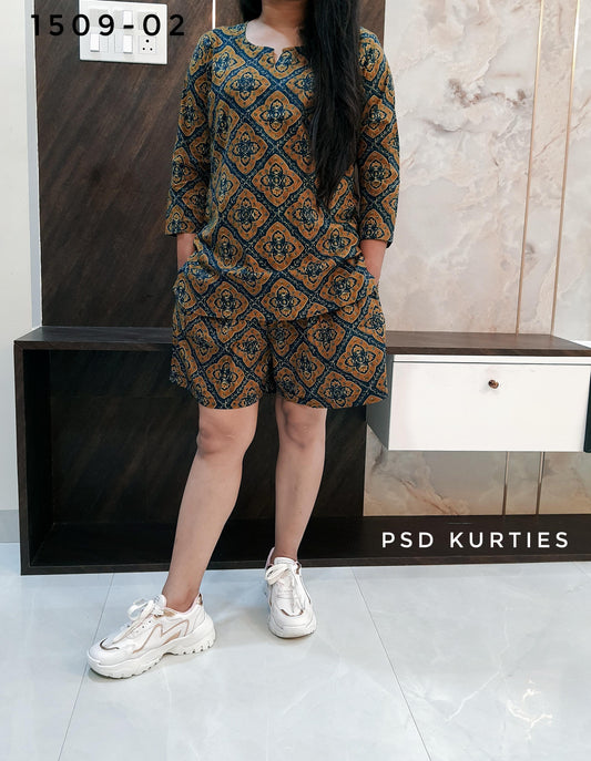 Ajrakh Short Co-ord Set
