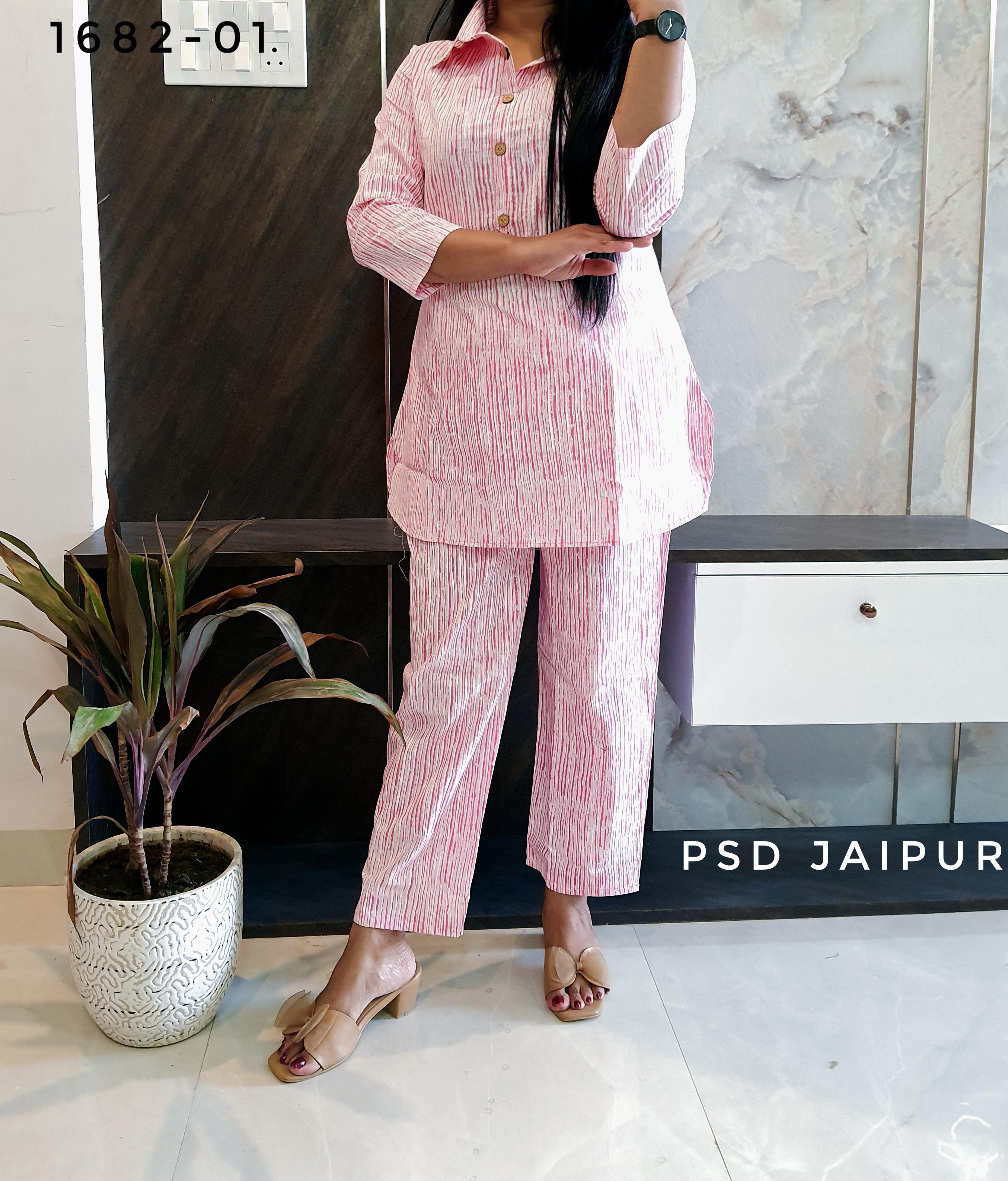 Pink stripe Collar Co-ord