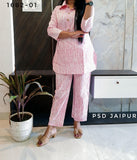 Pink stripe Collar Co-ord