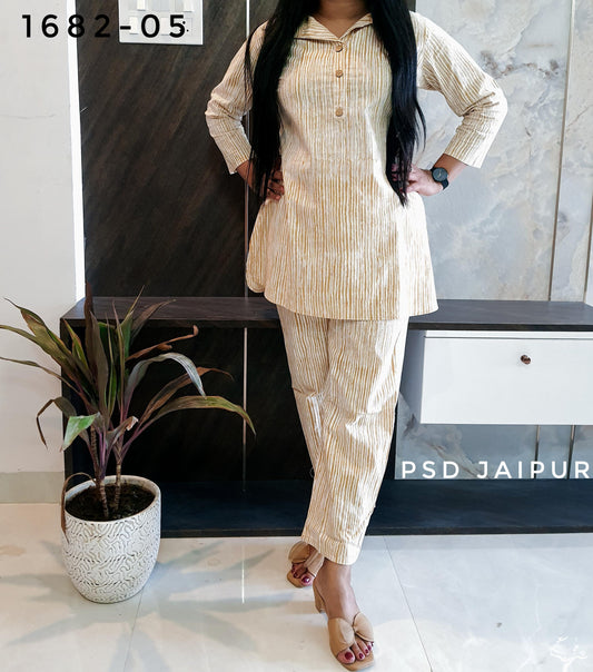 Yellow Stripe Collar Co-ord
