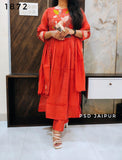 Rust Mal Chanderi A-Line Suit