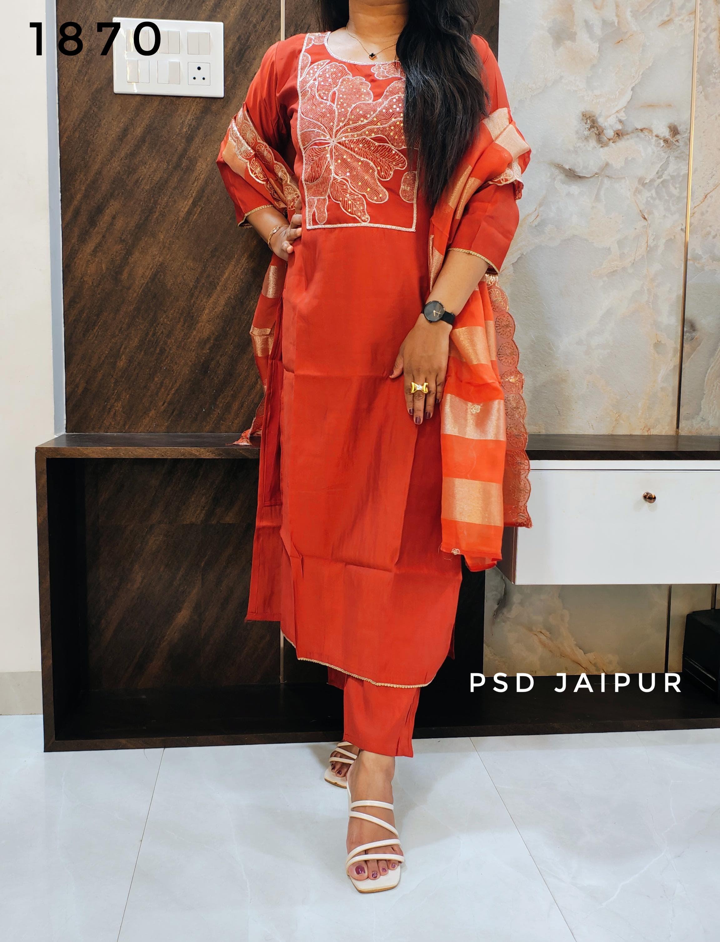 Rust Roman Silk Suit