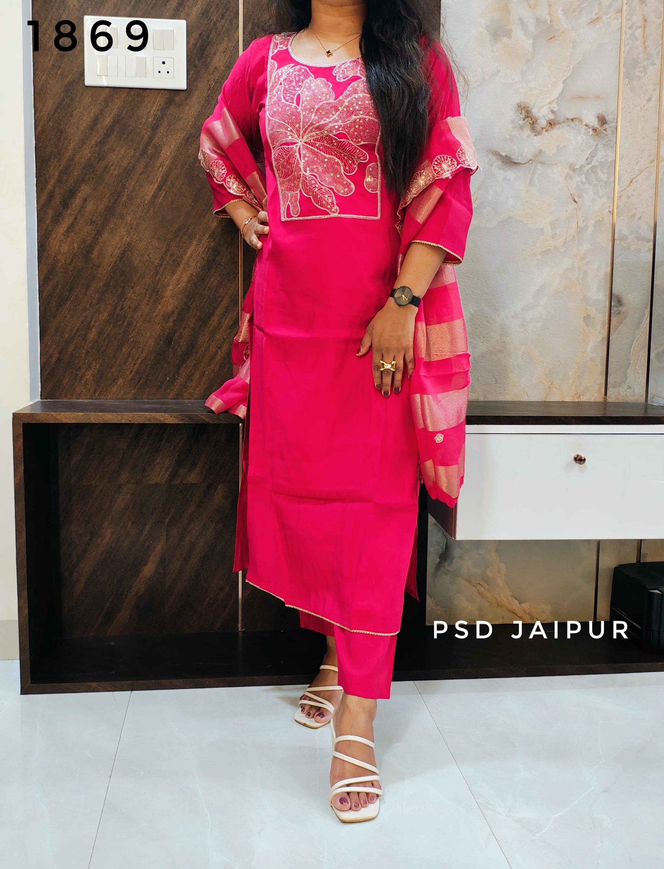 Pink Roman silk Suit