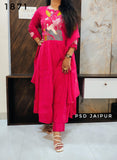 Pink Mal Chanderi A-Line Suit