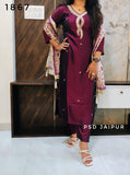 Wine Roman Shimmer Suit