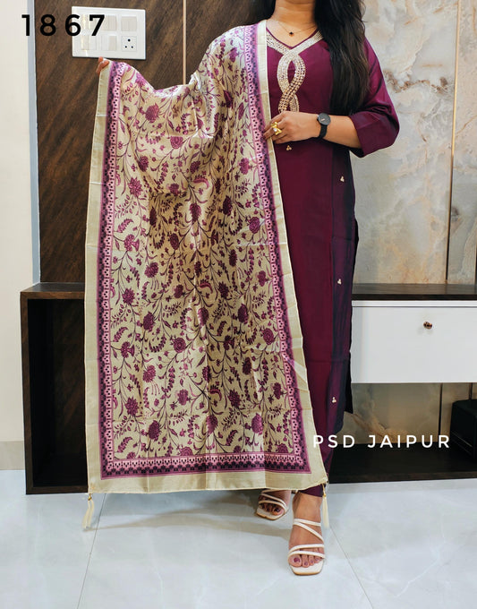 Wine Roman Shimmer Suit