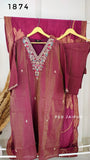 Wine Roman Shimmer Suit
