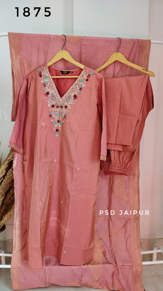 Peach Roman shimmer Suit