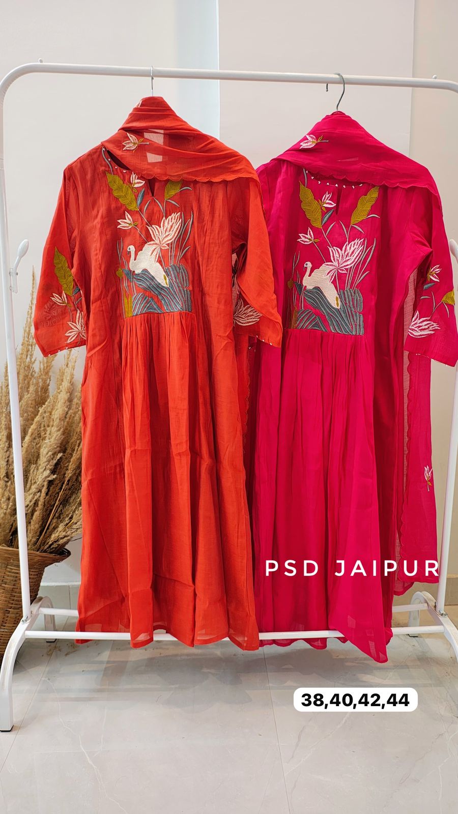 Pink Mal Chanderi A-Line Suit