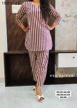Maroon Stripe Cotton Co-ord set