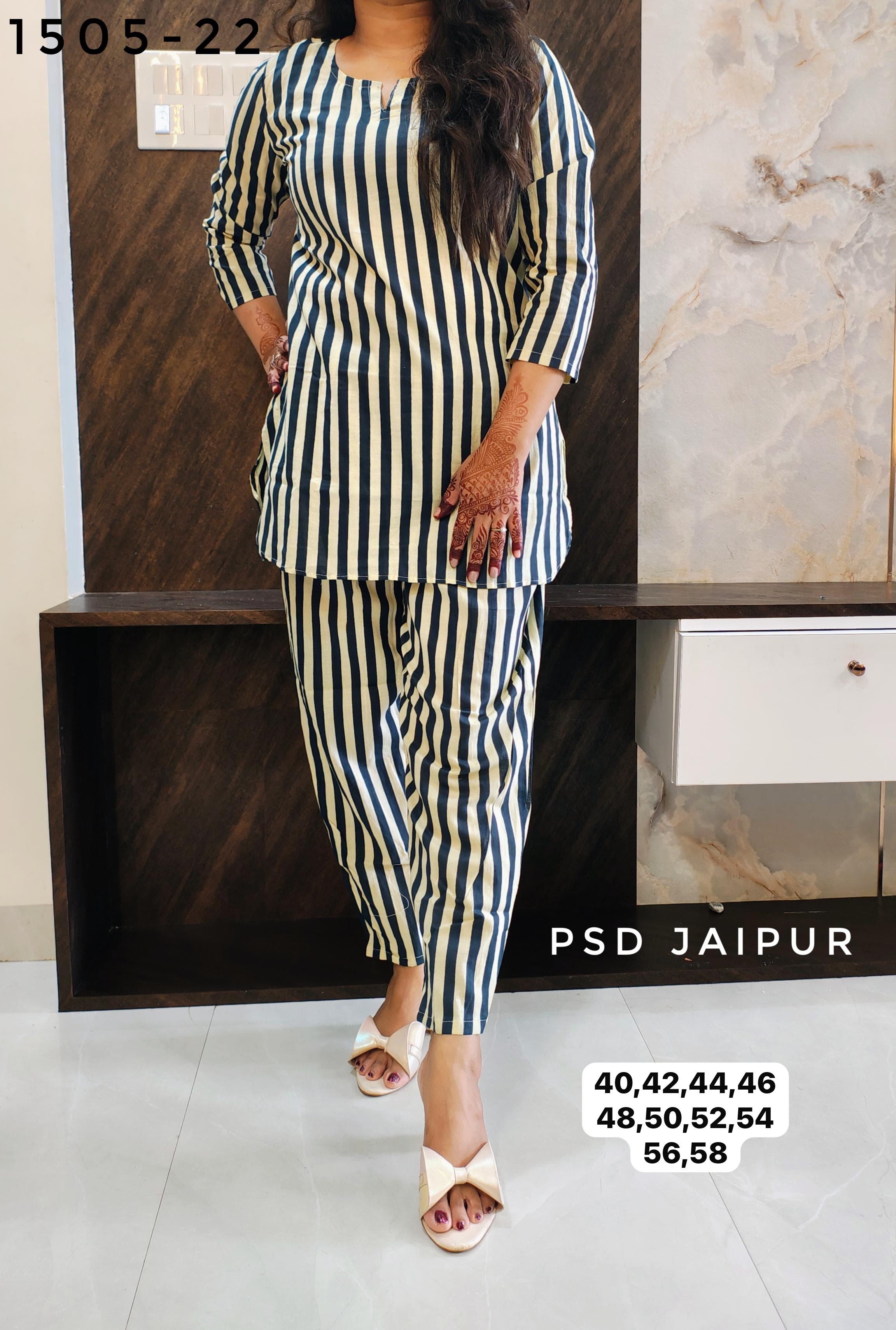 Blue Stripe Cotton Co-ord set