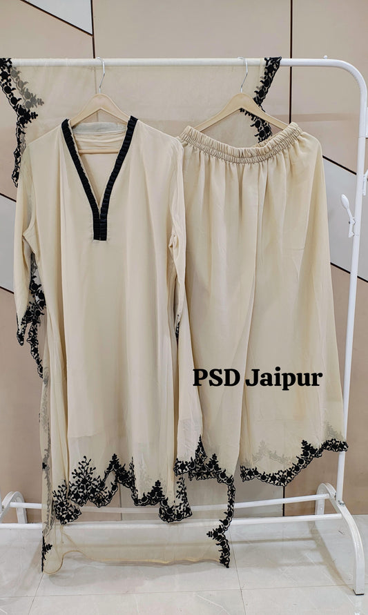 Lux Off white Plazzo  Suit Set