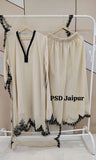 Lux Off white Plazzo  Suit Set