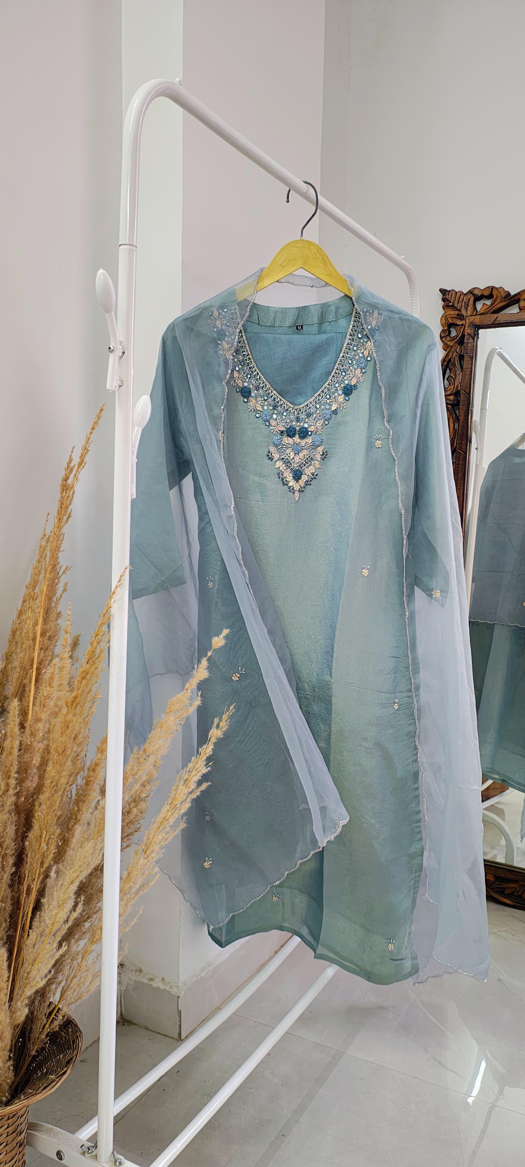 Sky Blue Cosmos Shimmer Fancy Suit