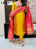 Mango Yellow Dola Silk Suit