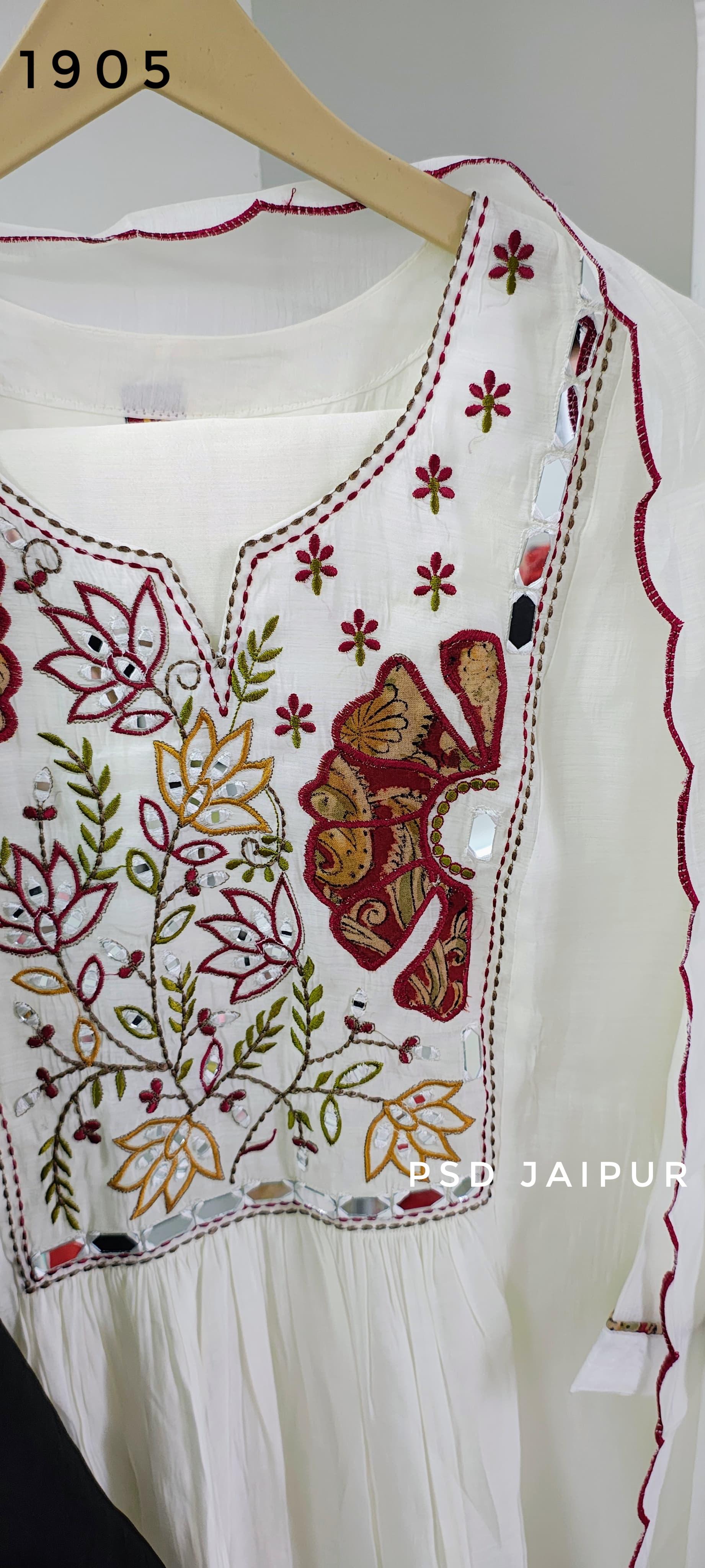 White Mal Chanderi Suit