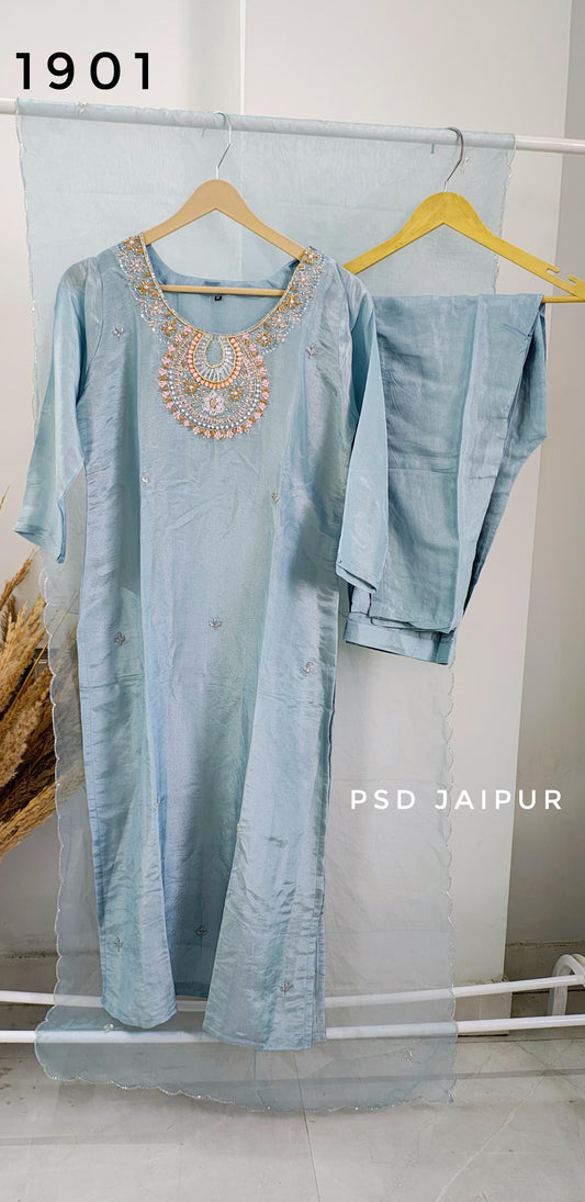 Sky Blue Shimmer Suit