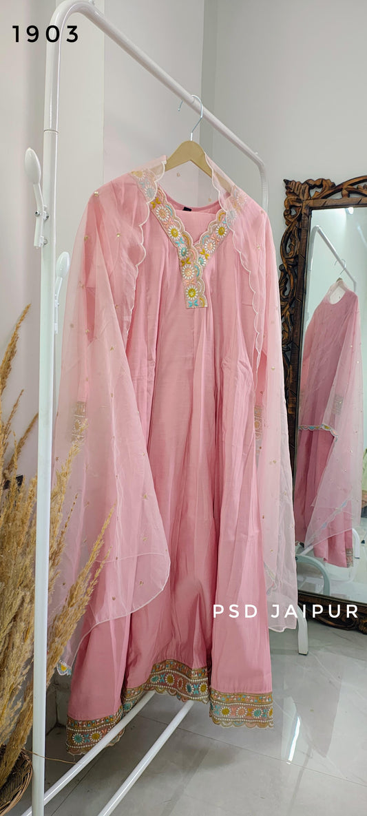 Baby Pink Frock Suit