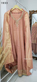 Peach Roman Anarkali Gown Suit